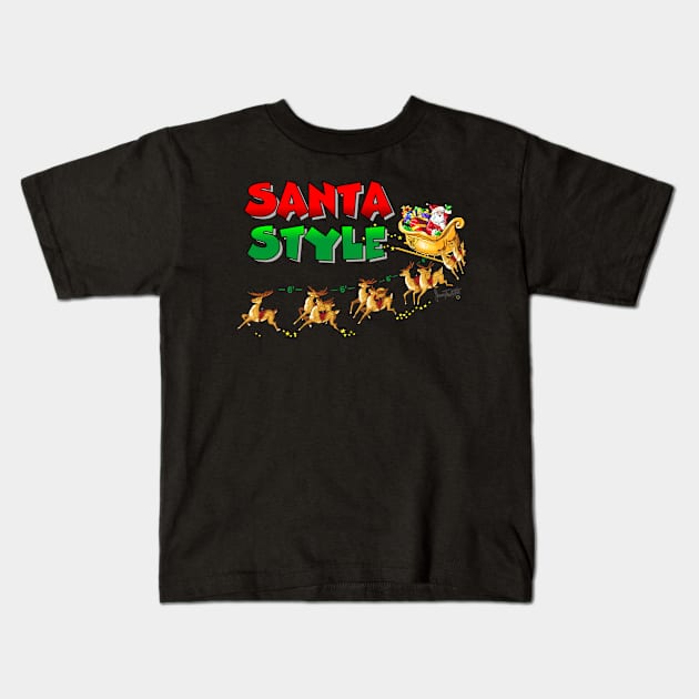 Santa Style with Essential Reindeer Light Items Kids T-Shirt by SidneyTees